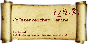 Österreicher Karina névjegykártya
